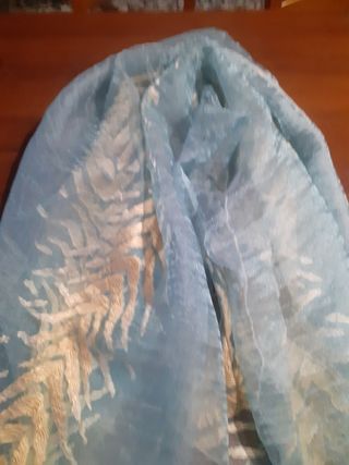 Telo tenda chiffon blu e oro