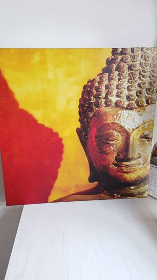 Cuadro Buda dorado y anaranjado