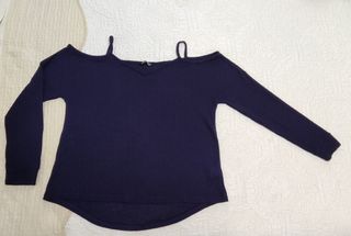 Jersey punto - Cuello caído - Azul marino