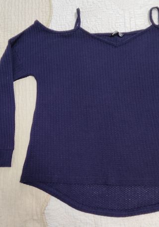 Jersey punto - Cuello caído - Azul marino