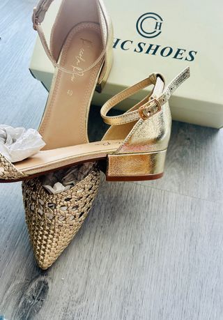 Fiorella Ru - Zapatos dorados T40