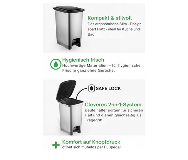 Cubo basura pedal 60L - Antracita