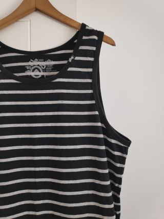 Camiseta LNG rayas blanco-negro L