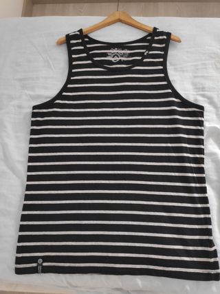 Camiseta LNG rayas blanco-negro L