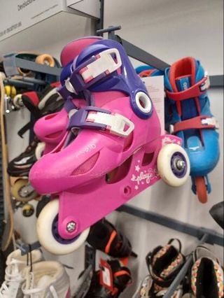 patines oxelo 3 ruedas Rosa púrpura