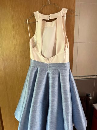 Vestido Silvia Navarro azul y blanco