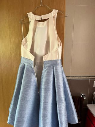 Vestido Silvia Navarro azul y blanco