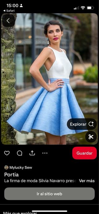 Vestido Silvia Navarro azul y blanco