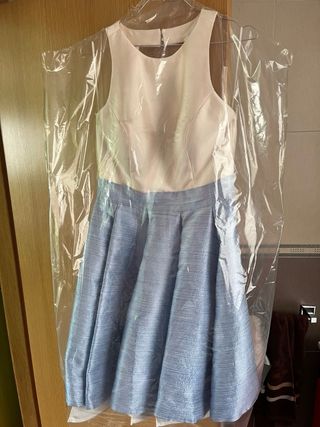 Vestido Silvia Navarro azul y blanco