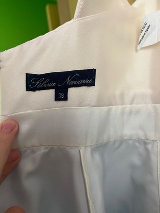 Vestido Silvia Navarro azul y blanco