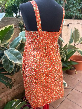 Vestido babydoll naranja estampado