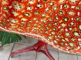 Vestido babydoll naranja estampado