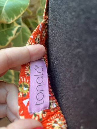 Vestido babydoll naranja estampado