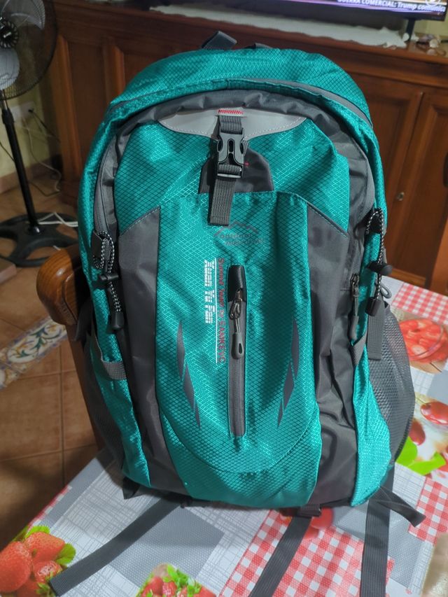 Mochila senderismo 40L - Gris-Verde