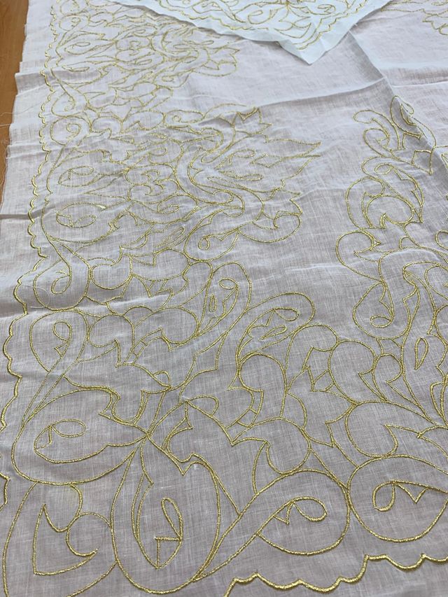 PACK manteletas batista blanca para RECORTAR oro