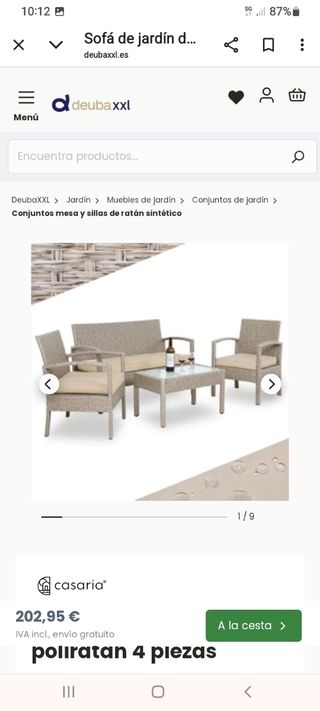 Conjunto de muebles balcón