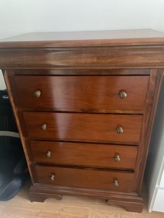 Cómoda madera 4 cajones antigua