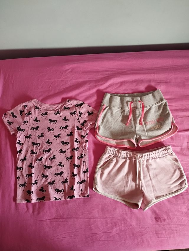 Conjunto niña Primark: camiseta+shorts