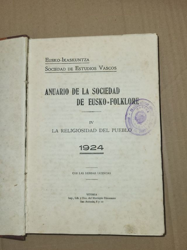 Anuario de la sociedad de Eusko-Folklore