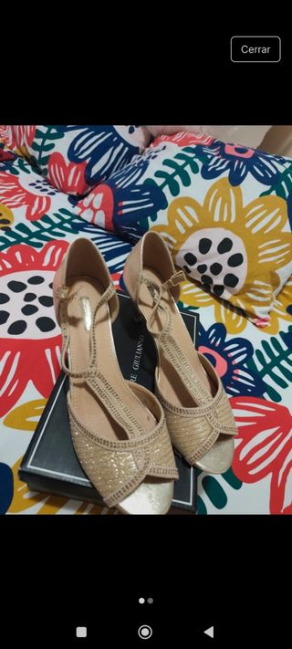 Zapatos baile salón dorados
