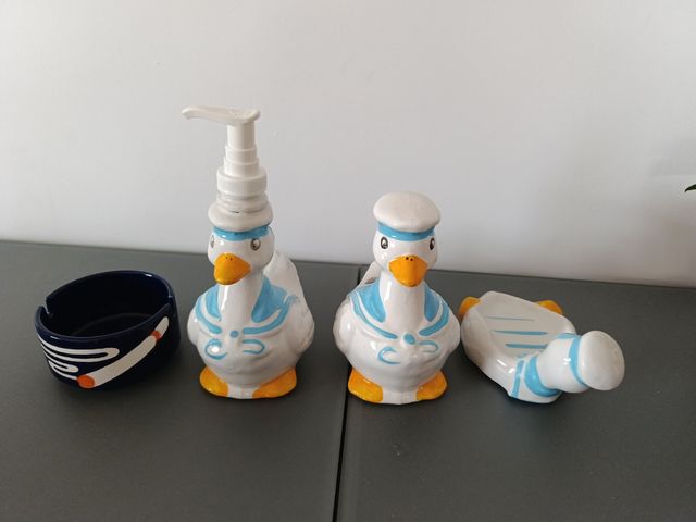 Juego de baño patitos cerámico