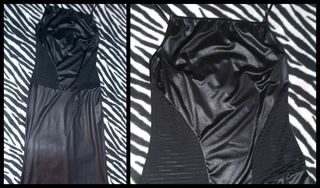 Vestido largo negro tirantes con transparencias