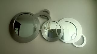 Espejo moderno círculos plata