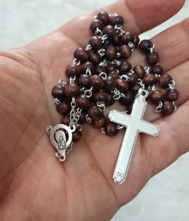 Rosario legno vintage 45cm con Crocifisso