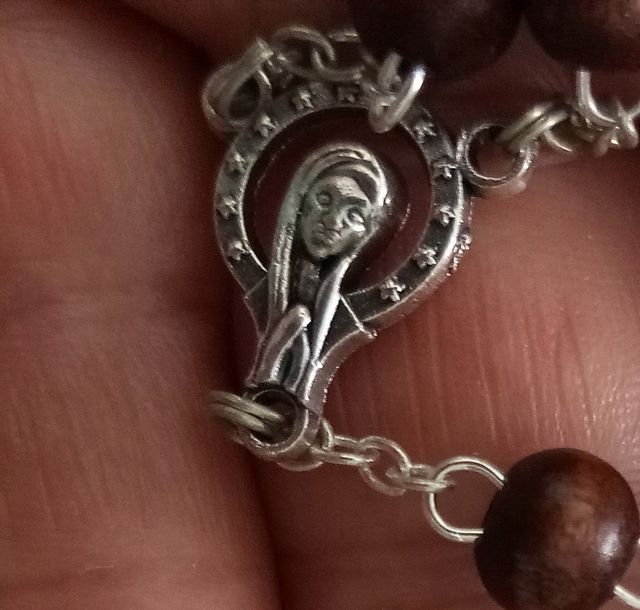 Rosario legno vintage 45cm con Crocifisso