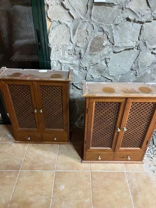 Muebles cocina madera - 2 armarios + mueble fregad