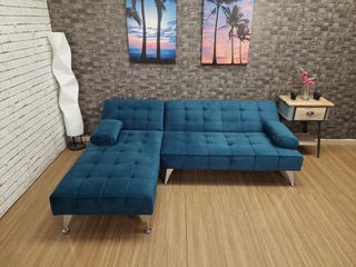 Sofá cama azul marino - terciopelo