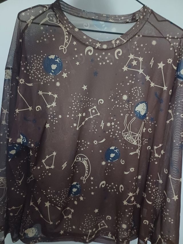Camiseta marrón transparente 
