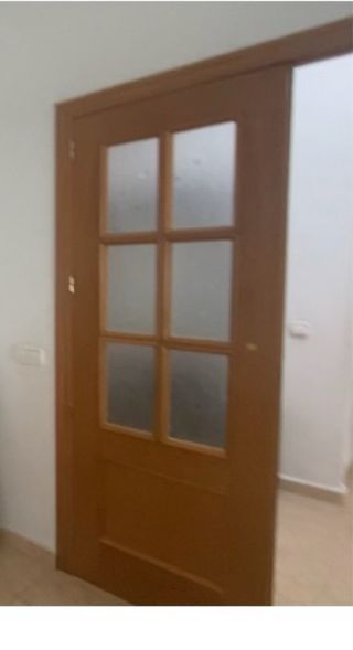 Puerta madera maciza doble cristalera roble