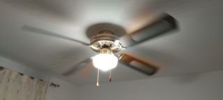 Ventilador techo vintage marrón dorado