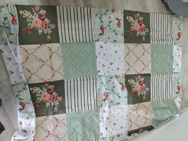 Funda Nórdica Patchwork - Verde y Blanco