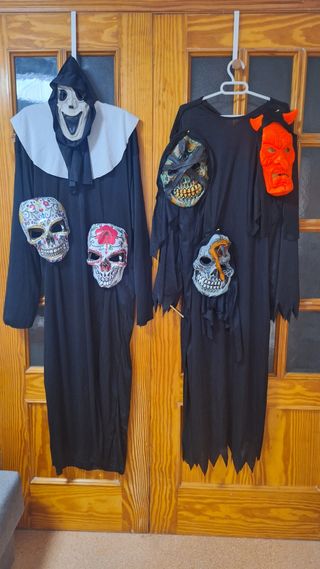 Disfraz Halloween  con mascaras adicionales.

