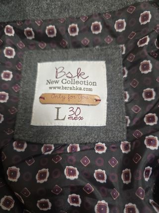 Cazadora paño Bershka L gris