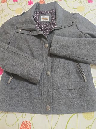 Cazadora paño Bershka L gris