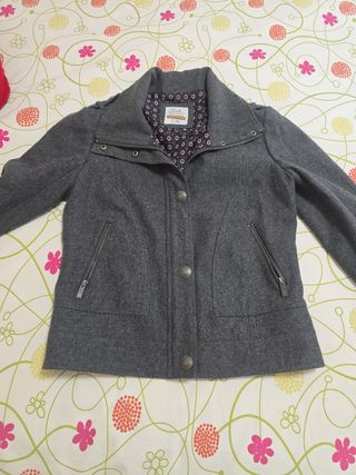 Cazadora paño Bershka L gris