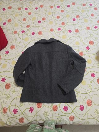 Cazadora paño Bershka L gris