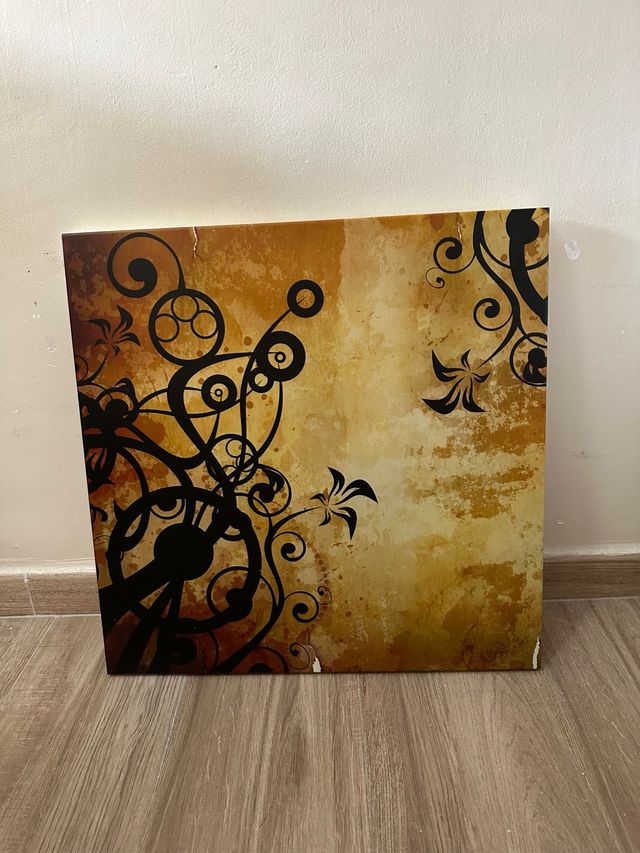 Cuadro decorativo marrón y negro