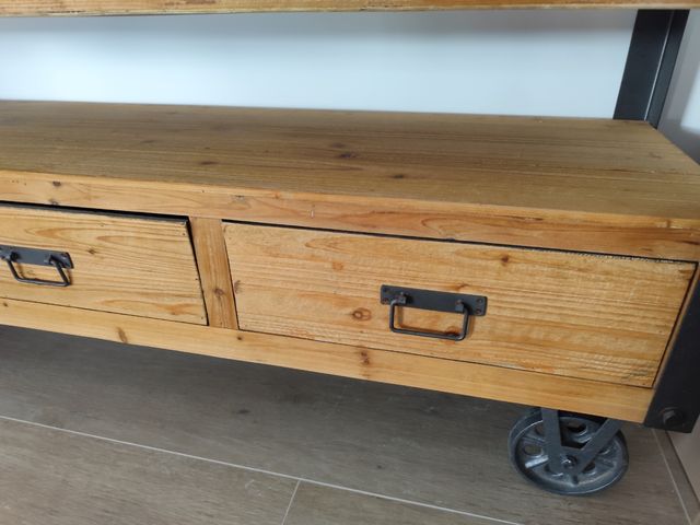 Mueble TV industrial madera-metal