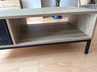 Mesa centro madera negra - industrial