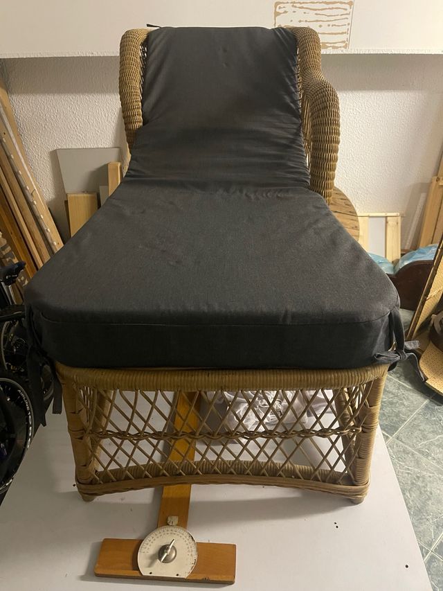 Chaise Longue Vimini con cuscino su misura