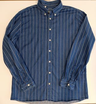 Camisa denim azul rayas blancas - Talla L