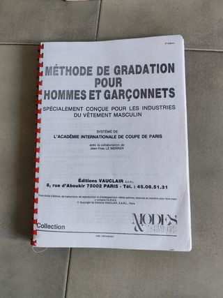 Méthode de Gradation hommes et garçonnets. AICP