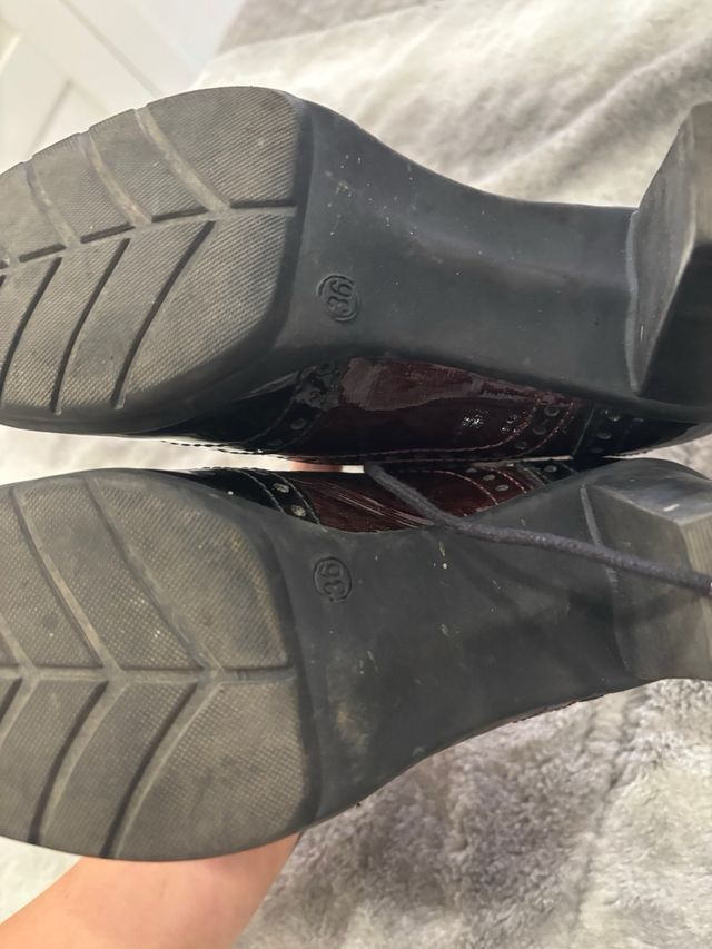 Botines Tacon Mujer 36 Marrón Negro