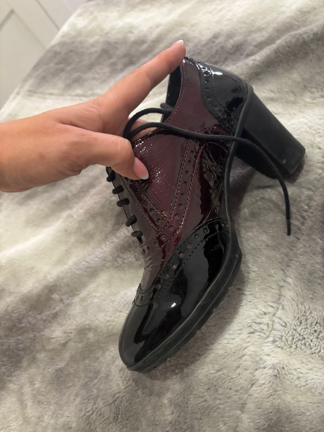 Botines Tacon Mujer 36 Marrón Negro