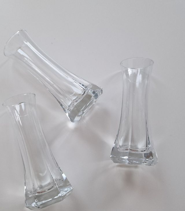3 jarrones cristal transparentes