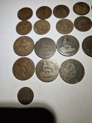 19 Monedas 1870: 2, 5 y 10 céntimos